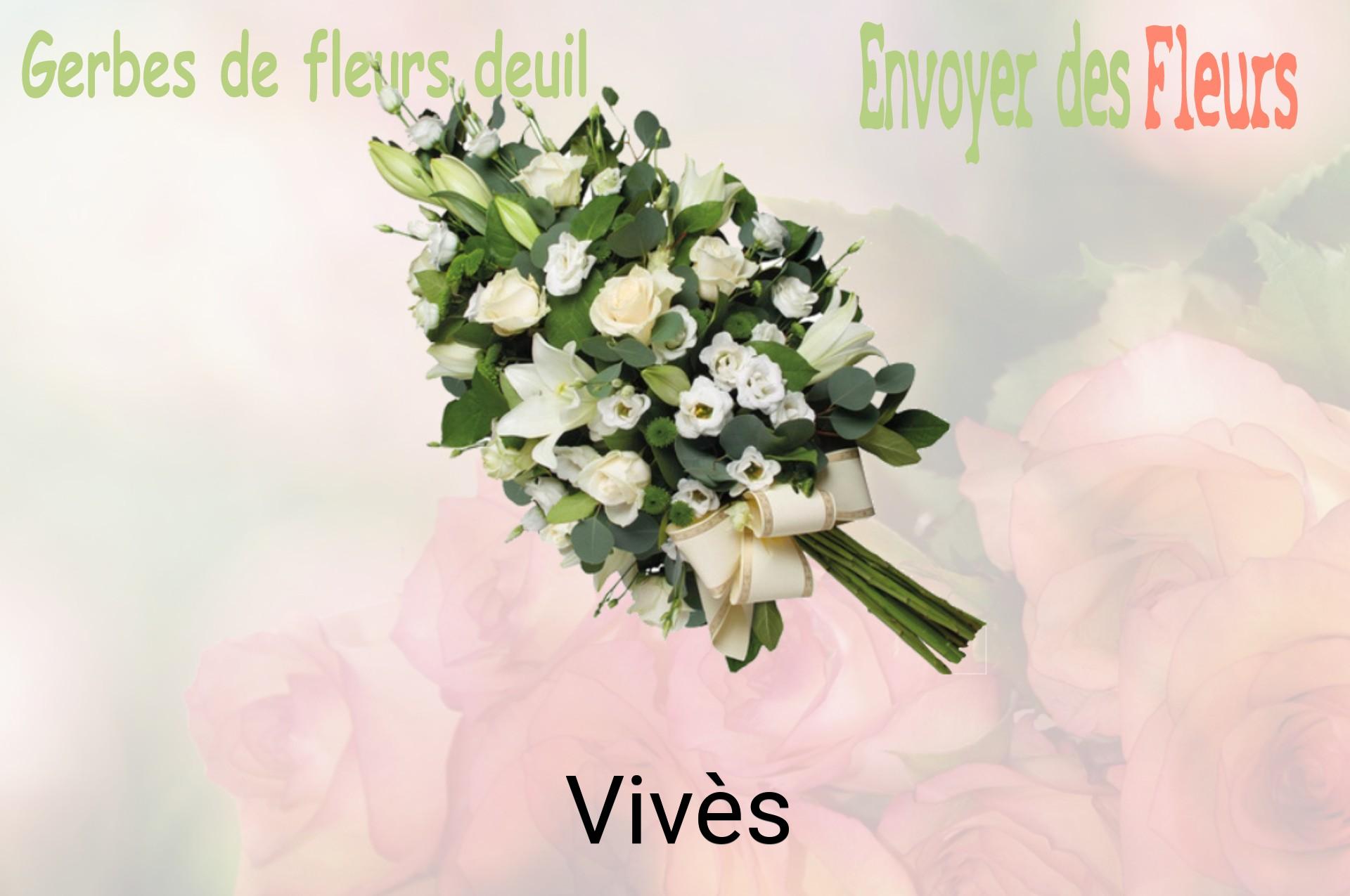 Gerbe de fleurs de deuil livrée à Vivès